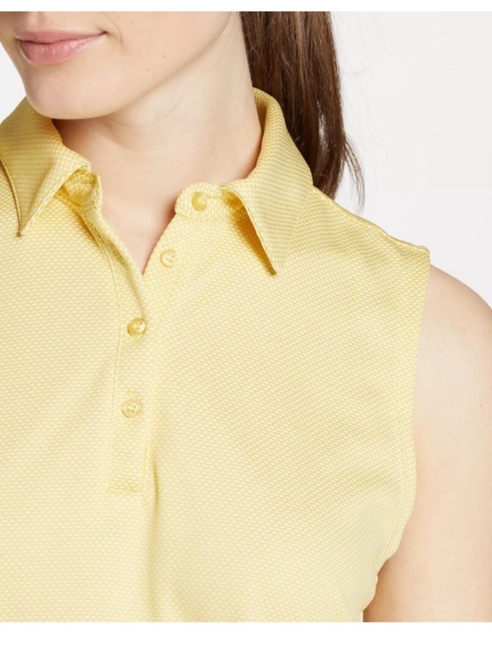 Lady Hagen Sleeveless Golf Polo Top XL Yellow Textured Athletic NWT - Picture 1 of 6